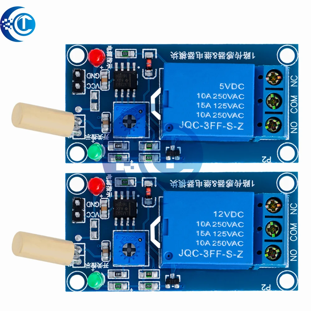 Módulo de relé do sensor de ângulo de inclinação de 1 canal CLT: 5V/12V com interruptor esférico SW520D – compatível com Arduino