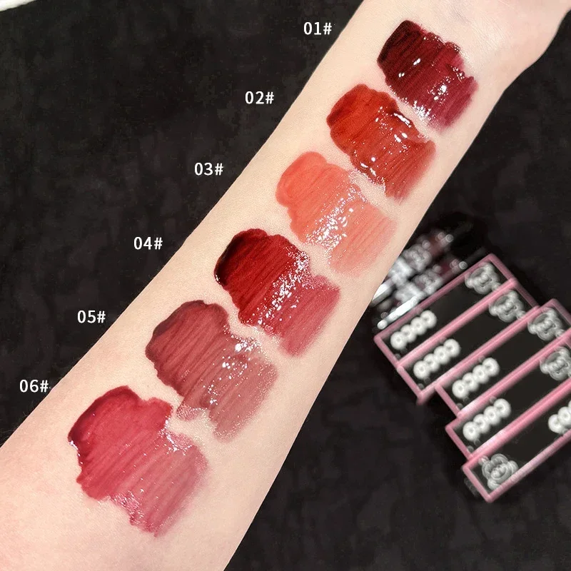 Błyszczyk do ust Mirror Juice Black Water-light Glass Waterproof Red Tea Brown Liquid Lipstick Lasting Nude Lip Tint Makeup Cosmetics