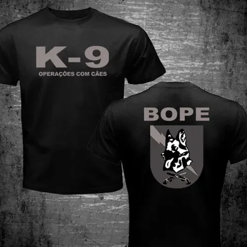 streetwear fashion vintage Summer Male Hot Sale New Brazil SWAT BOPE Special Forces K-9 Dog Canine Canil Unit Men print