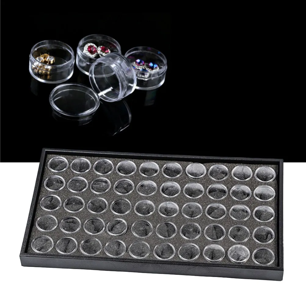 

1Pcs 50-Grid Manicure Jewelry Storage Box Premium Sturdy Lightweight Desktop Organizer for Rhinestones Diamond Beads Nail Art