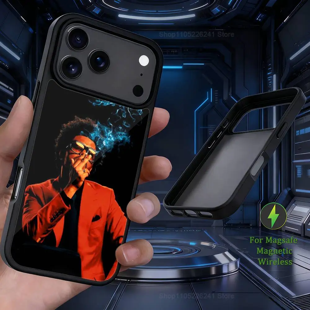 Cool T-The W-Weeknd Singer para iPhone 12,14,11,15,13,16,17, para Magsafe,Plus,Mini,Pro,Max,funda de carga inalámbrica magnética