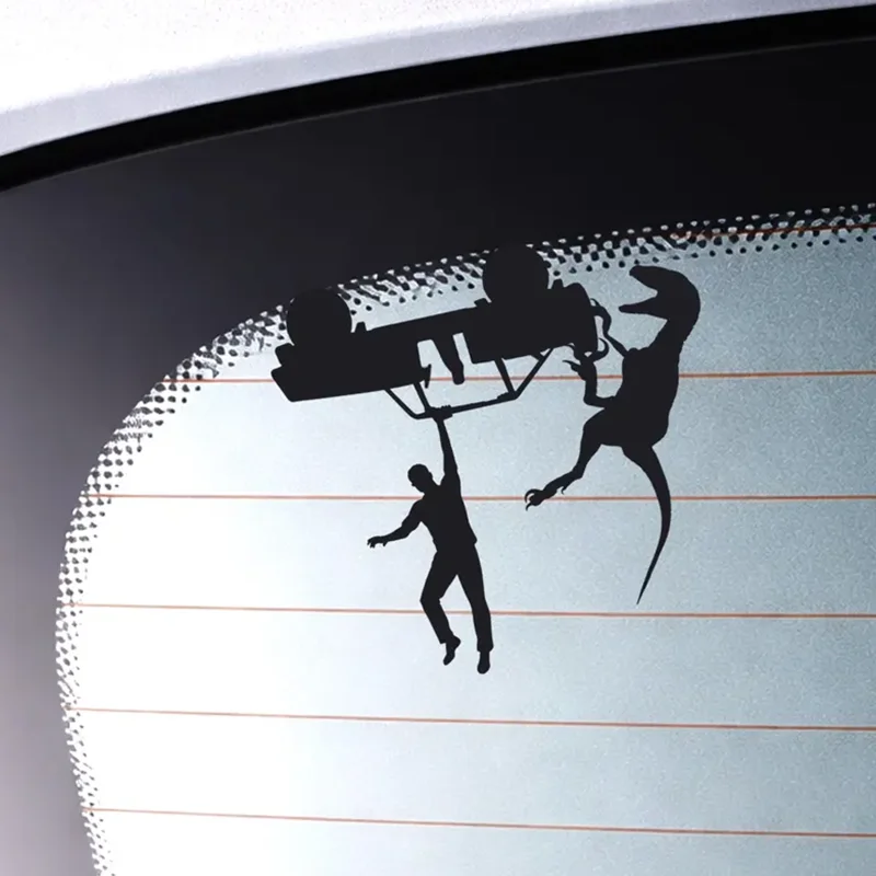 Funny Hanging Raptor for Car Sticker Exterior Accessories Decoration Back Window Mirror Animals Stickers Waterproof Vinyl Decal