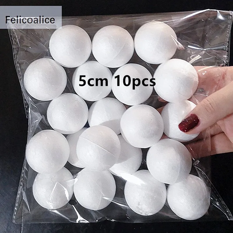 1cm 1.5cm 2cm 2.5cm 3cm 4cm white foam Round balls Mini Polystyrene Styrofoam craft Decoration Christmas balls