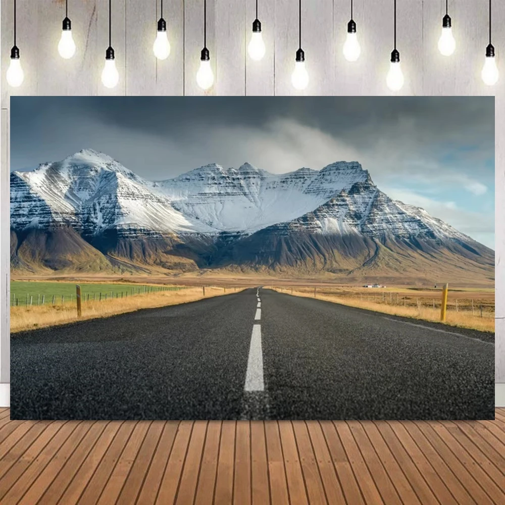 Old History Highway Backdrop Route US 66 Sign Mountain Desert Sunset Elements Photo Background For Travel Wedding Party Theme