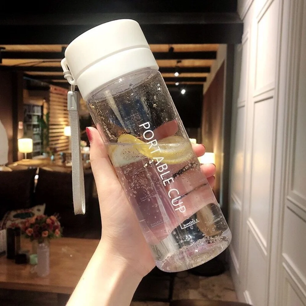 800ml Large Capacity Sports Fruit Lemon Juice Drinking Bottle Leakage-proof Clear Portable Plastic Water Bottle