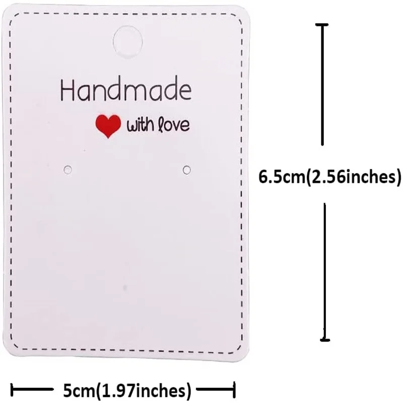50pcs 6.5x5cm Earring Display Cards Paperboard Cardboard For  Jewelry Stand Holder Small Business Packaging Organizer Supplies