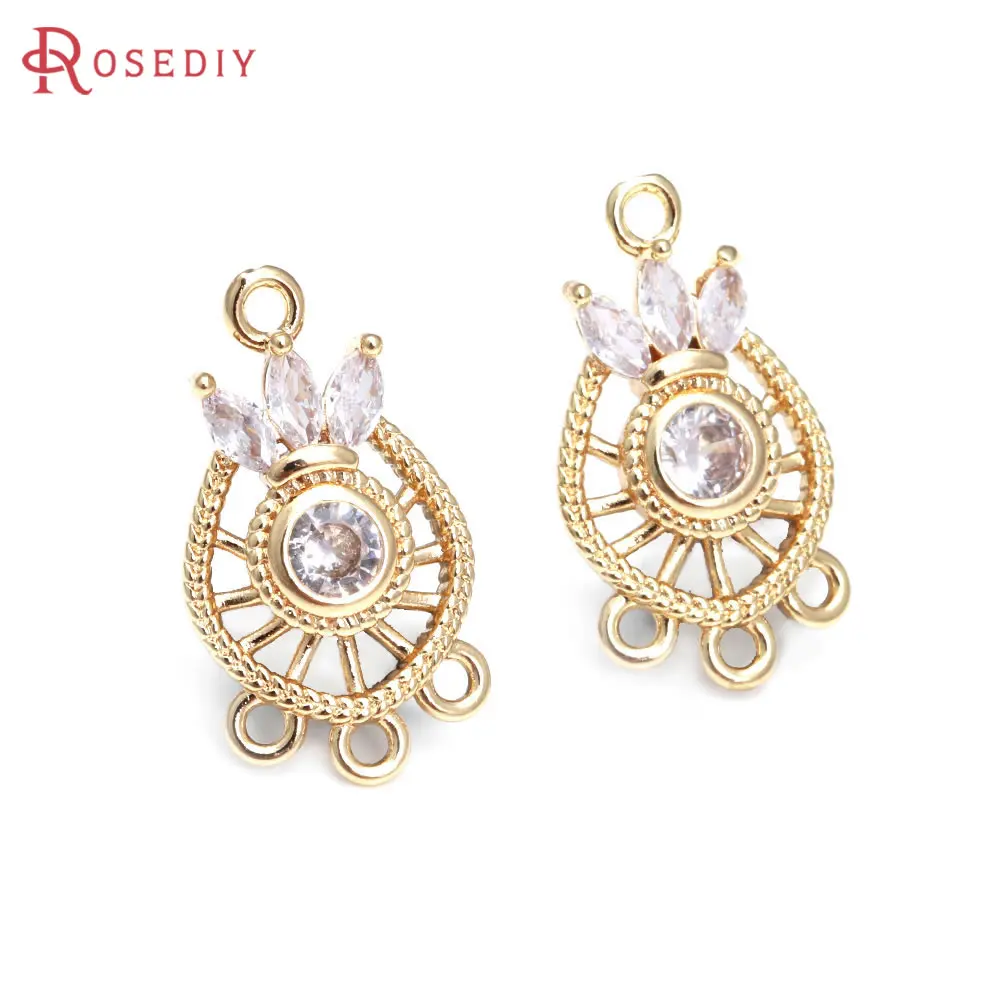 High Quality 18K Gold Color Brass and Zircon More Style Earrings Connect Charms Pendants Jewelry Making Diy Findings Accessories
