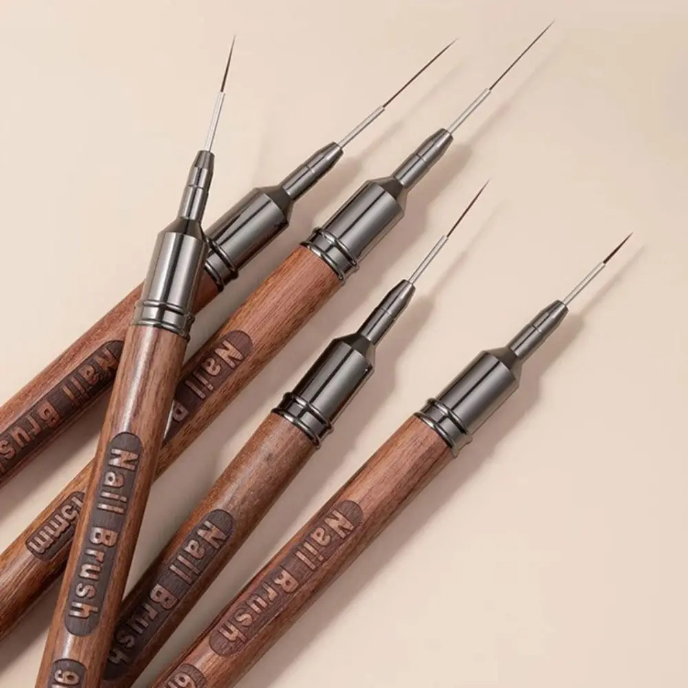 6/9/12/15/18mm Nail Liner Brush Sandalwood Pole Professional Fine Detail Nail Brush Nail Art Painting Brush Nail Art Design