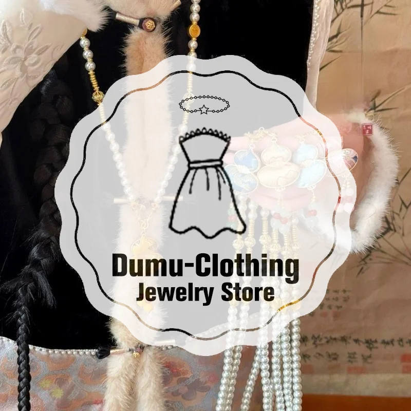 Advanced Song Brocade Gourd Necklace Beads Tassels Chinese Style Necklace Sweater Chain Alloy Pearl Long Sweater Chain