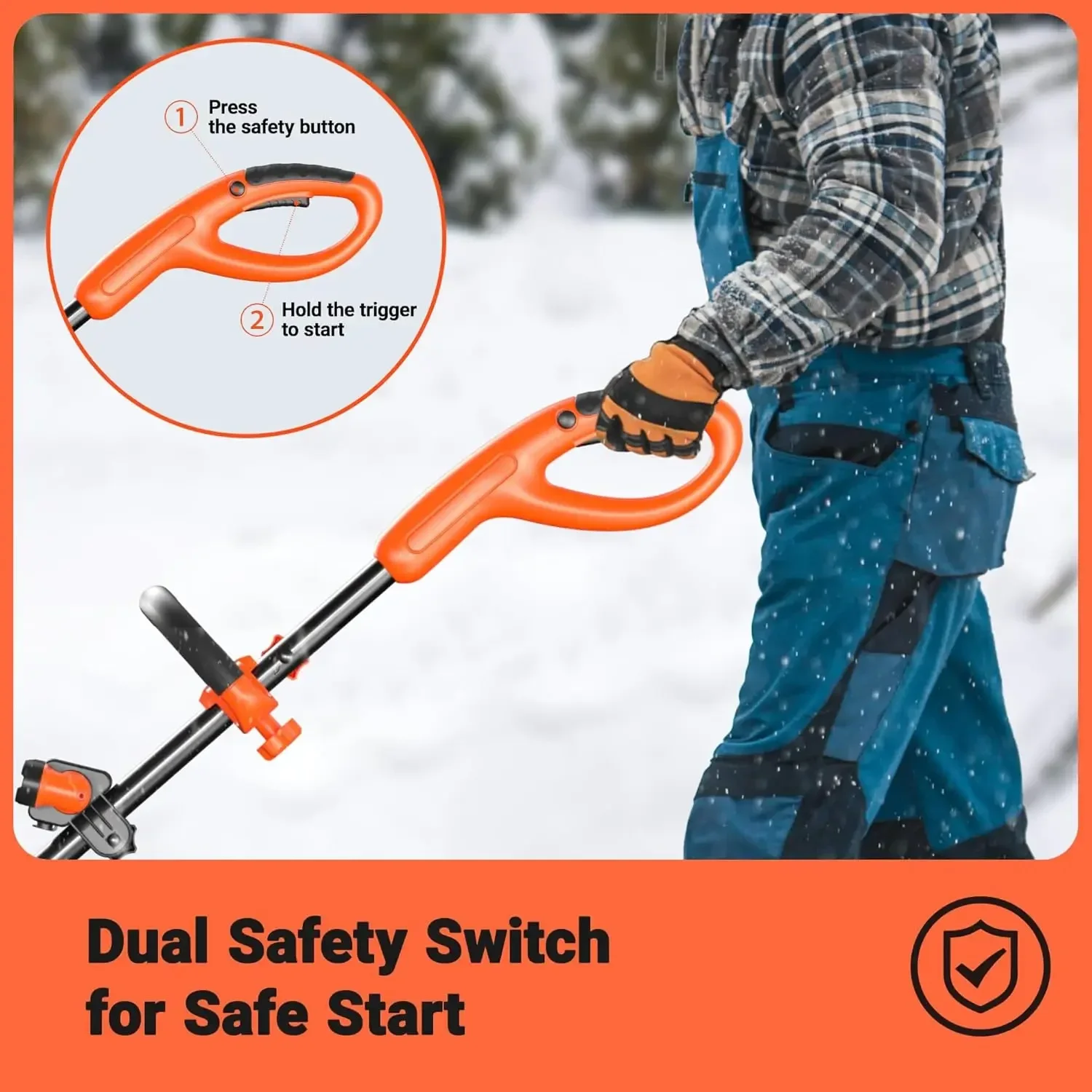 

[Limited Time Offer + Free Shipping!]Cordless Snow Shovel with Wheels, 48V | 16-Inch | 4-Ah Brushless Cordless Snow Blower with