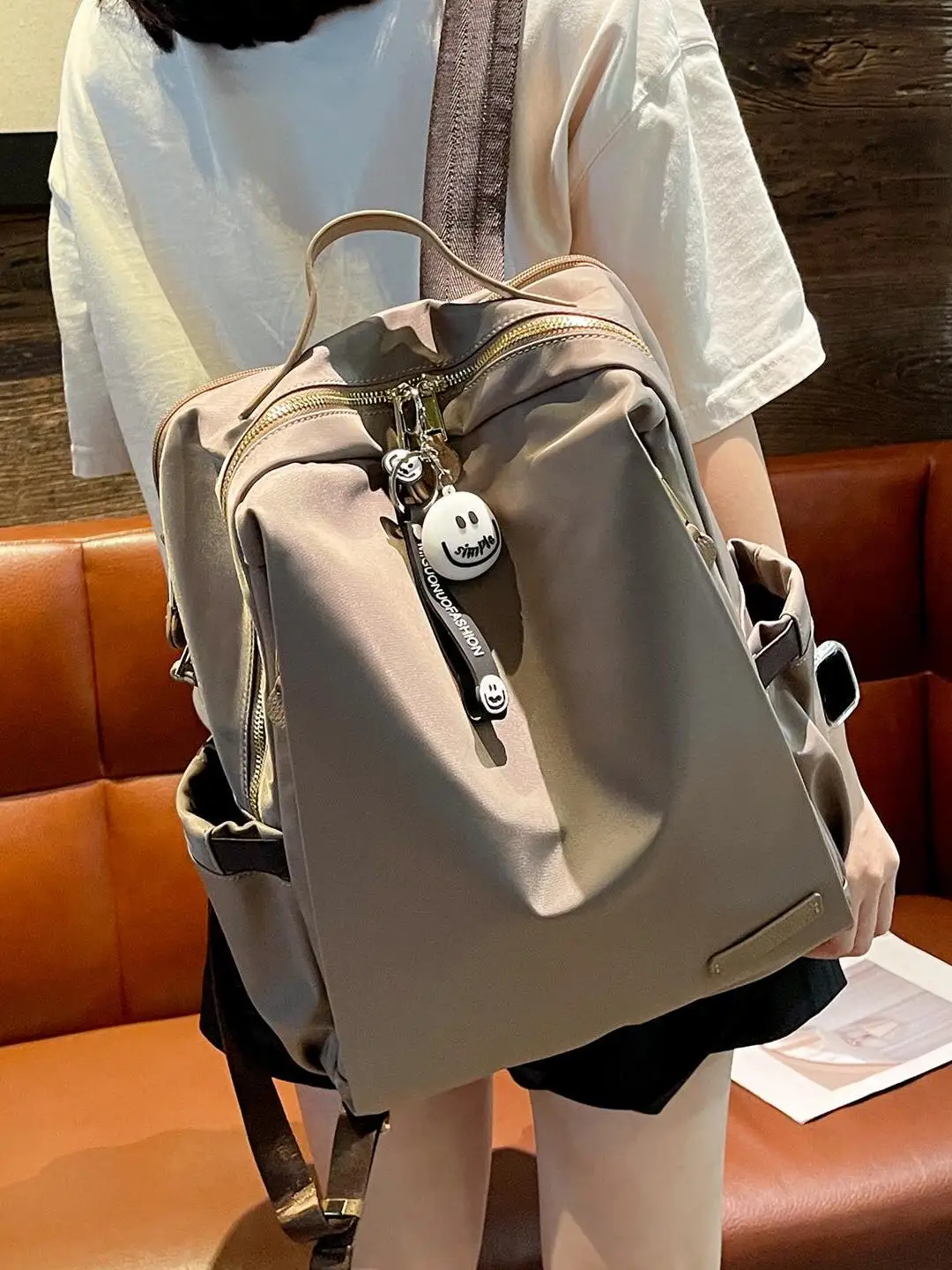 lightweight-double-layer-oxford-cloth-computer-bag-women's-backpack-travel-bag-casual-simple-style-with-rain-cover-fitness