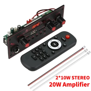 20W amplifikatör Bluetooth 5.0 DIY MP3 WAV dekoder kurulu DC 5V kablosuz araba USB MP3 çalar TF kart yuvası USB FM Mic ile