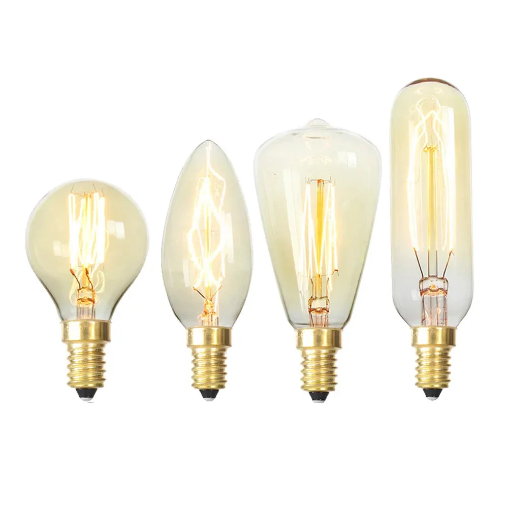 

G45 T25 ST48 T45 E14 Filament Bulbs 220V Vintage 40W E14 Edison Bulbs Retro Incandescent Screw Bulb for Pendant light