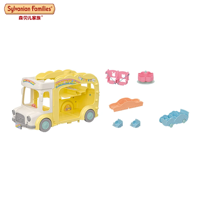Sylvanian familles accessoires Calico bichiers fille enfants jouets Miniature voiture poupée arc-en-ciel amusant pépinière Bus jouets pour enfants cadeau