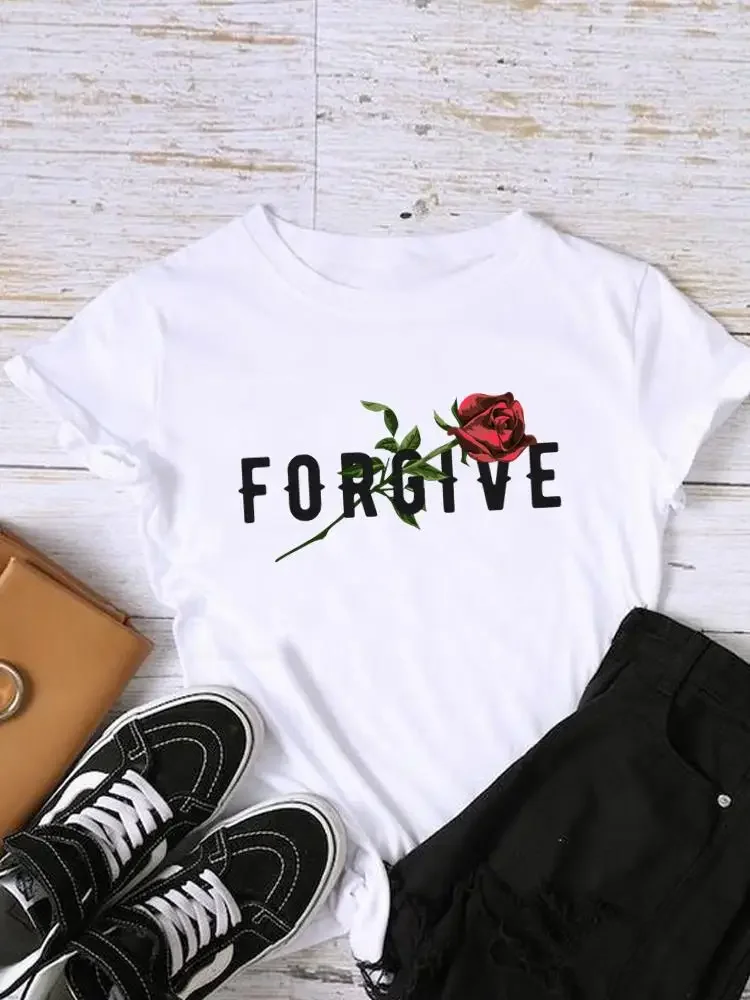 

Female Short Sleeve Print Fashion Women Shirt O-neck Tee Top Clothing Clothes Graphic T-shirt graphic t shirts