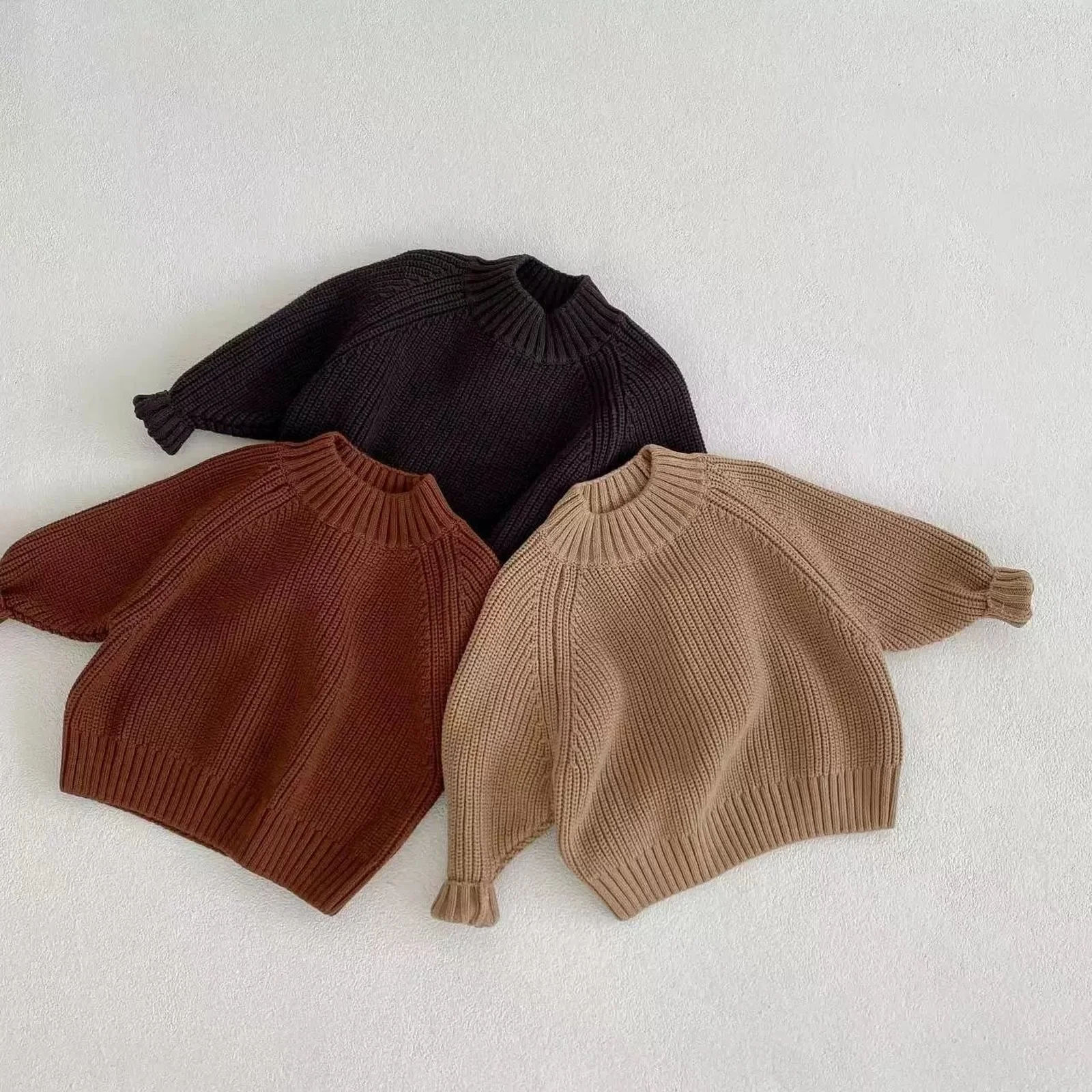 

Kids High Neck Knit Sweater Cozy Winter Pullover Top Soft Cotton Blend Long Sleeve Stylish Casual Outfit