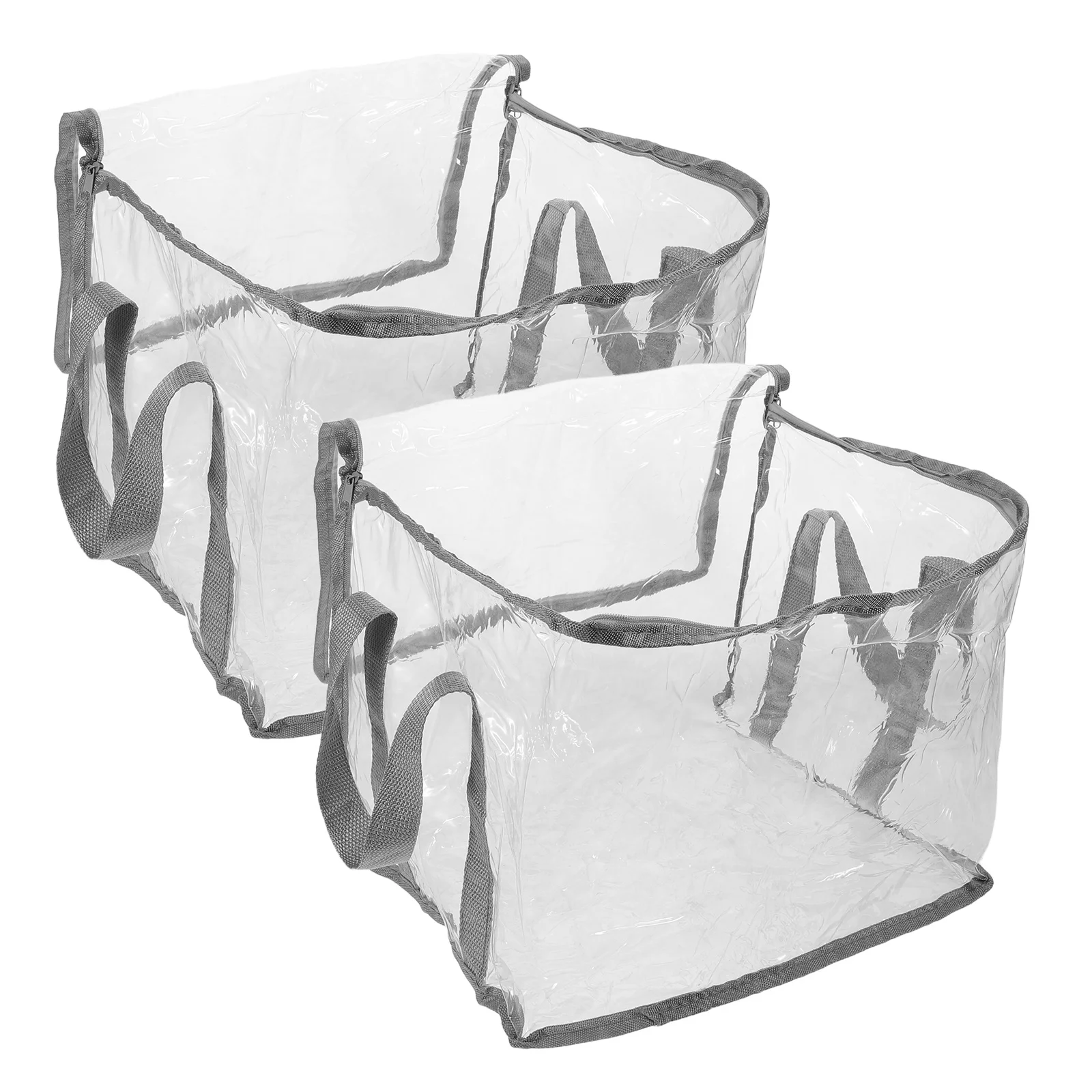 

2Pcs Foldable Book Box Clear Collapsible Storage Container for Dorm Classroom Waterproof Student Organizer Portable Document