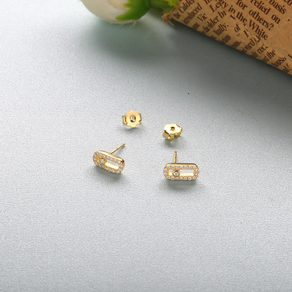 925 Sterling Silver Mini No-Move Stone Women Stud Earring High Quality Zircon Oval Earrings Fine Femme Trendy Minimalist Jewelry view 4
