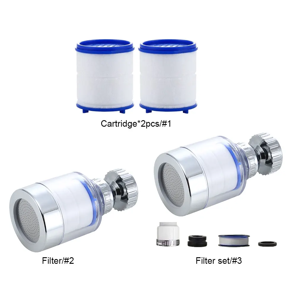 Faucet Water Clean Filter Purifier 360 Degree Rotating Filter Element Water Saving Anti-splash for Household Kitchen Bathroom