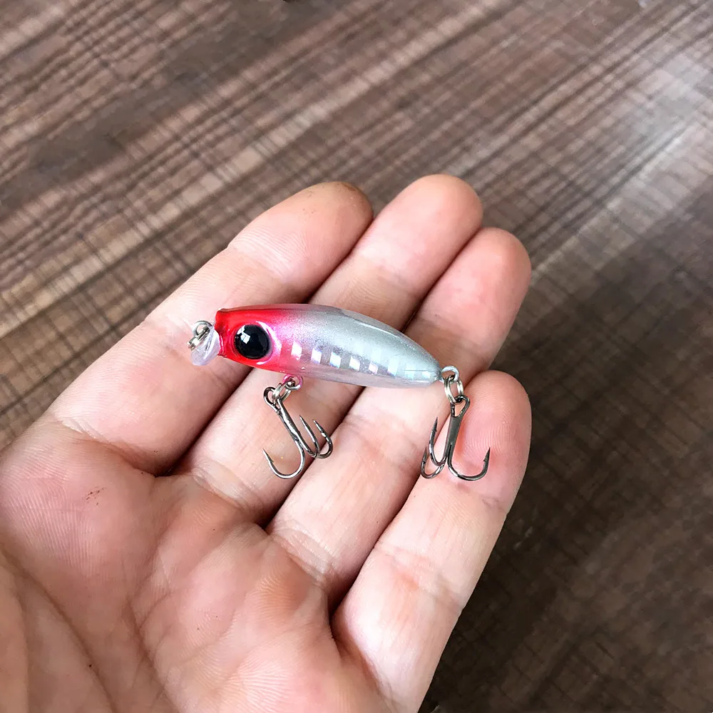 1Pcs Slowly Sinking Minnow Fishing Lure Wobblers 43mm 2.7g Isca Artificial plastic Hard Bait Mini Crankbait Pike Fishing Tackle