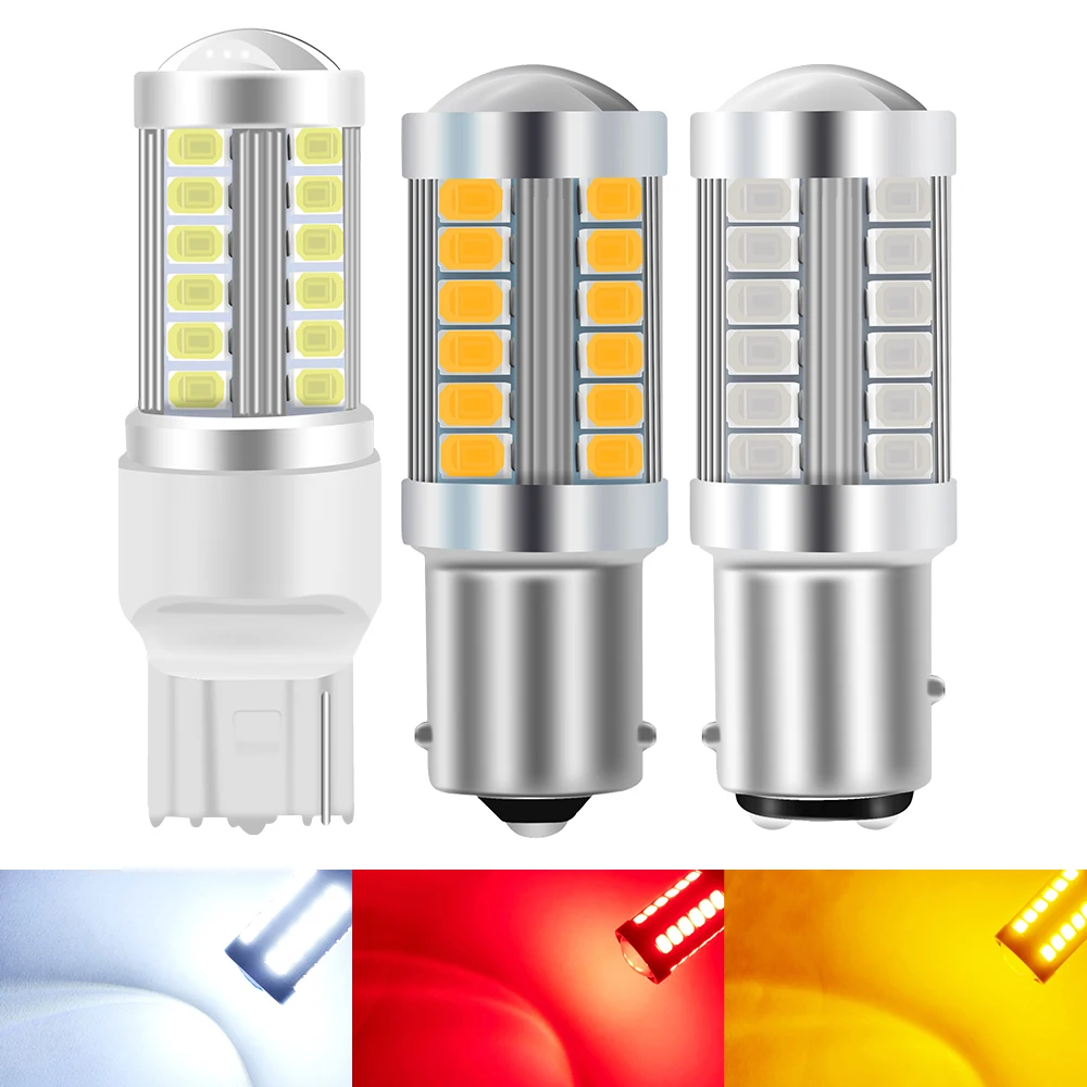 2x 1156 P21W LED BA15S PY21W BAU15S Bulb 12V 5630 5730 7443 7440 W21W 3157 BAY15D P21/5W LED Reverse Turn Signal Light 12V 24V