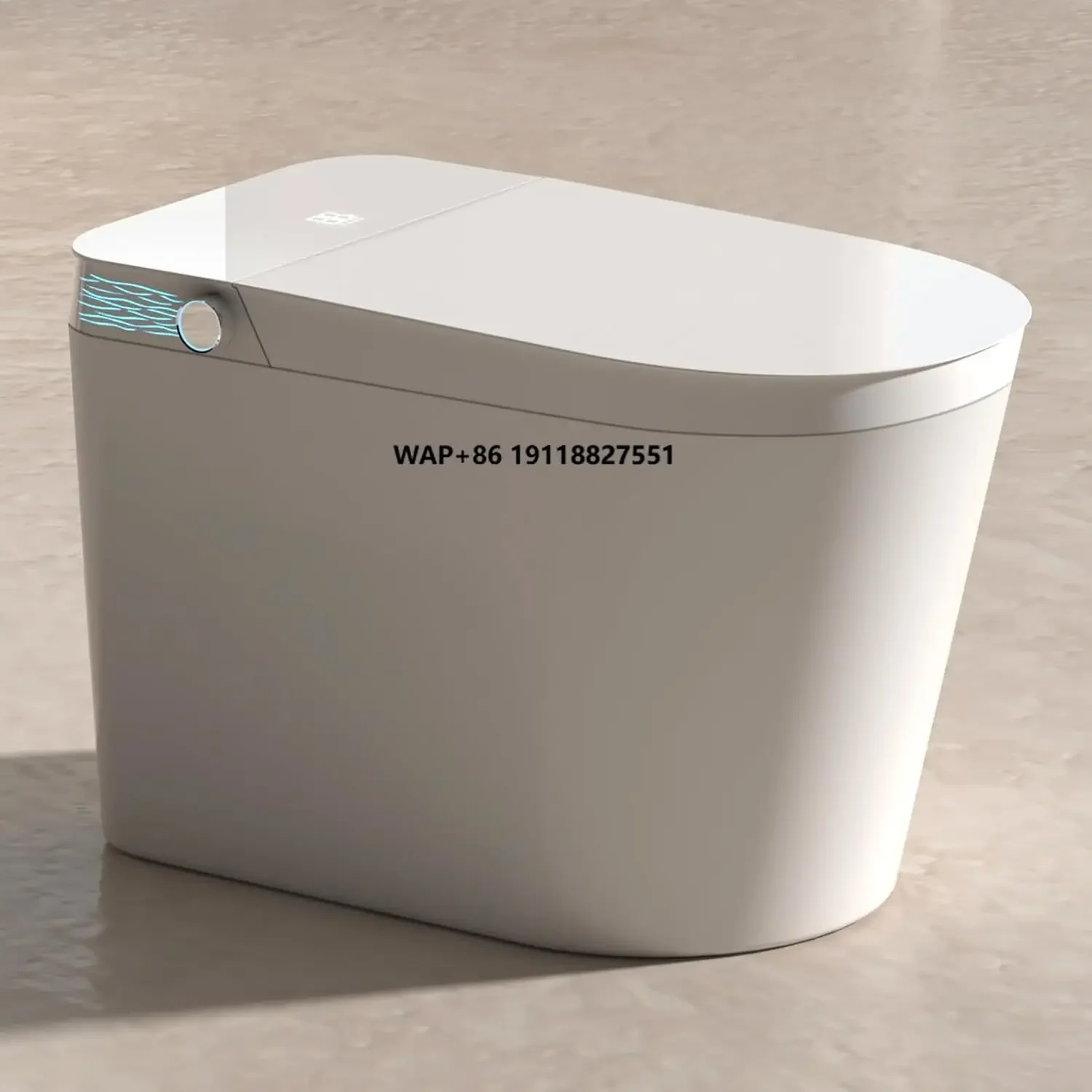 Modern Intelligent Smart Toilet Auto-Flush Foot Kick Blackout Flush Features Built-in Remote Control Tankless Bidet