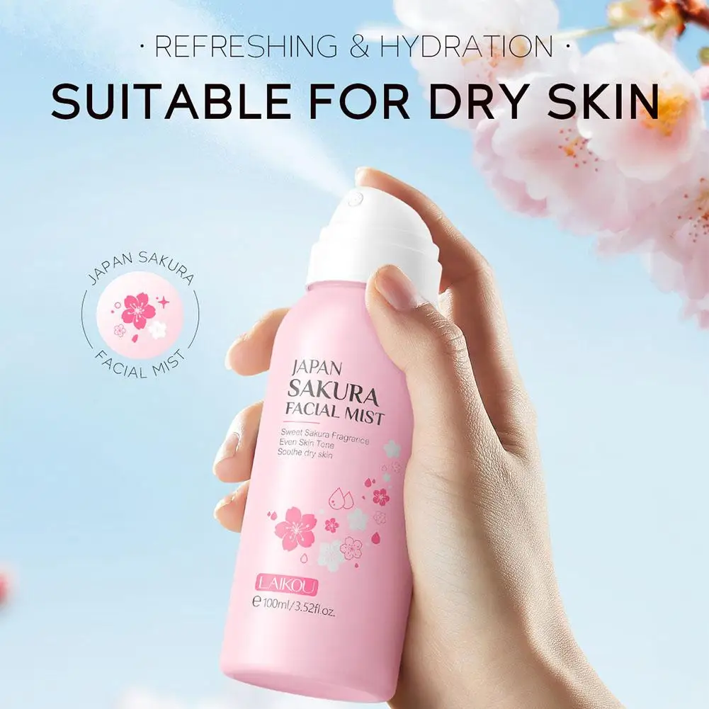 Sakura-Spray de sérum éclaircissant pour la peau, 100ml, hydratant, doux, réparateur, améliore la lueur