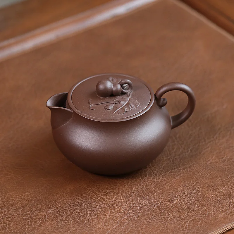 Fulubao Lantern Teapot Yixing Pure Handmade Decal Gourd Set Authentic Purple Clay Tea Pot 200Ml