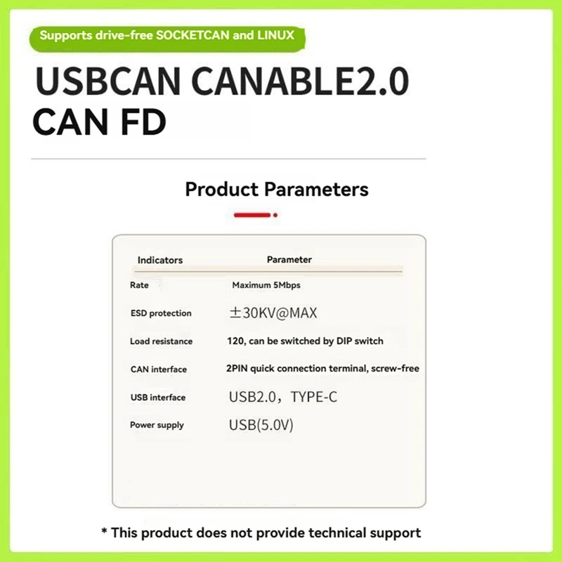 ABZY-USBCAN USB To CAN Converter CANABLE Transceiver Debugger Protocol Analyzer Socketcan Compatible SLCAN Support CAN FD