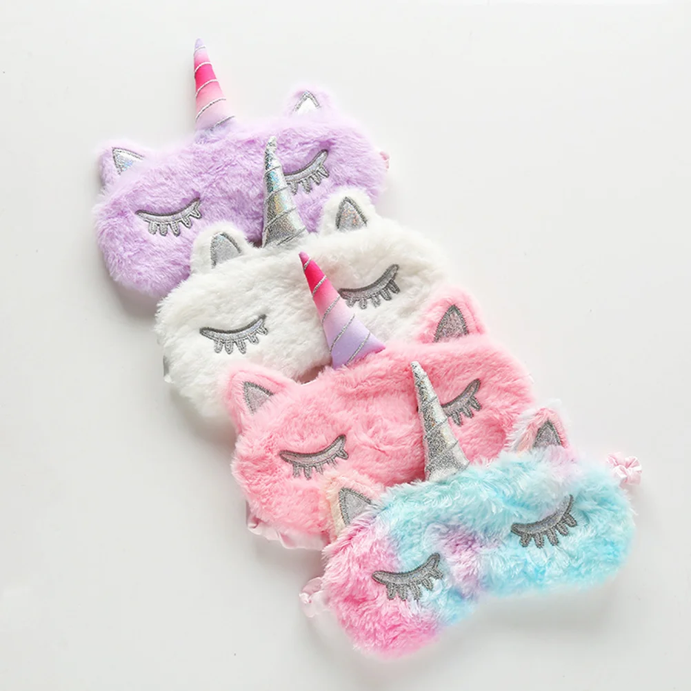 Unicorn Themed Party Sleep Eye Patch Cartoon Luxury Plush Mask Blindfold Creative