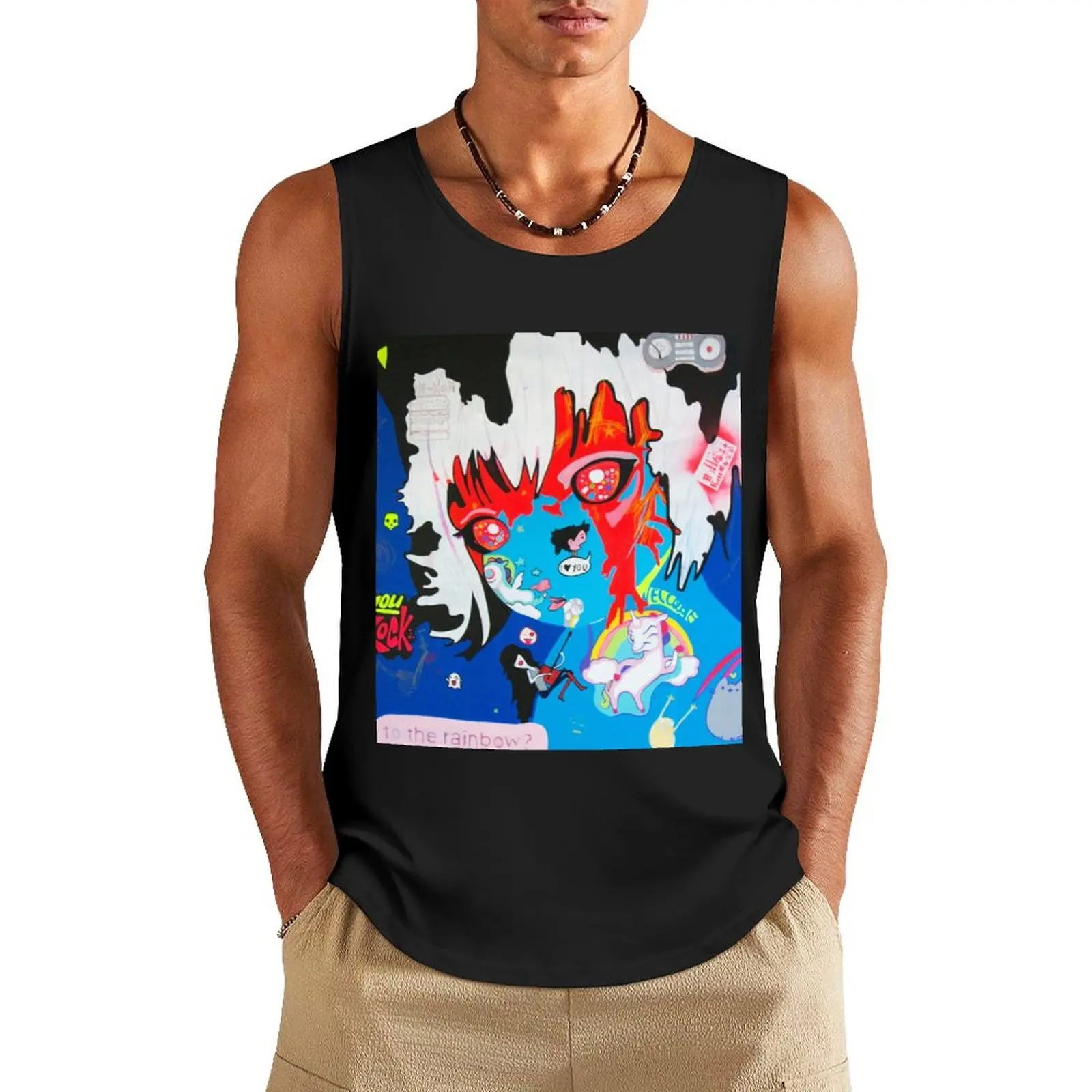 You rock, Osy Milian, creature, surreal, unicorn, mini figures, gamer Tank Top Men's clothing brands Men's vest