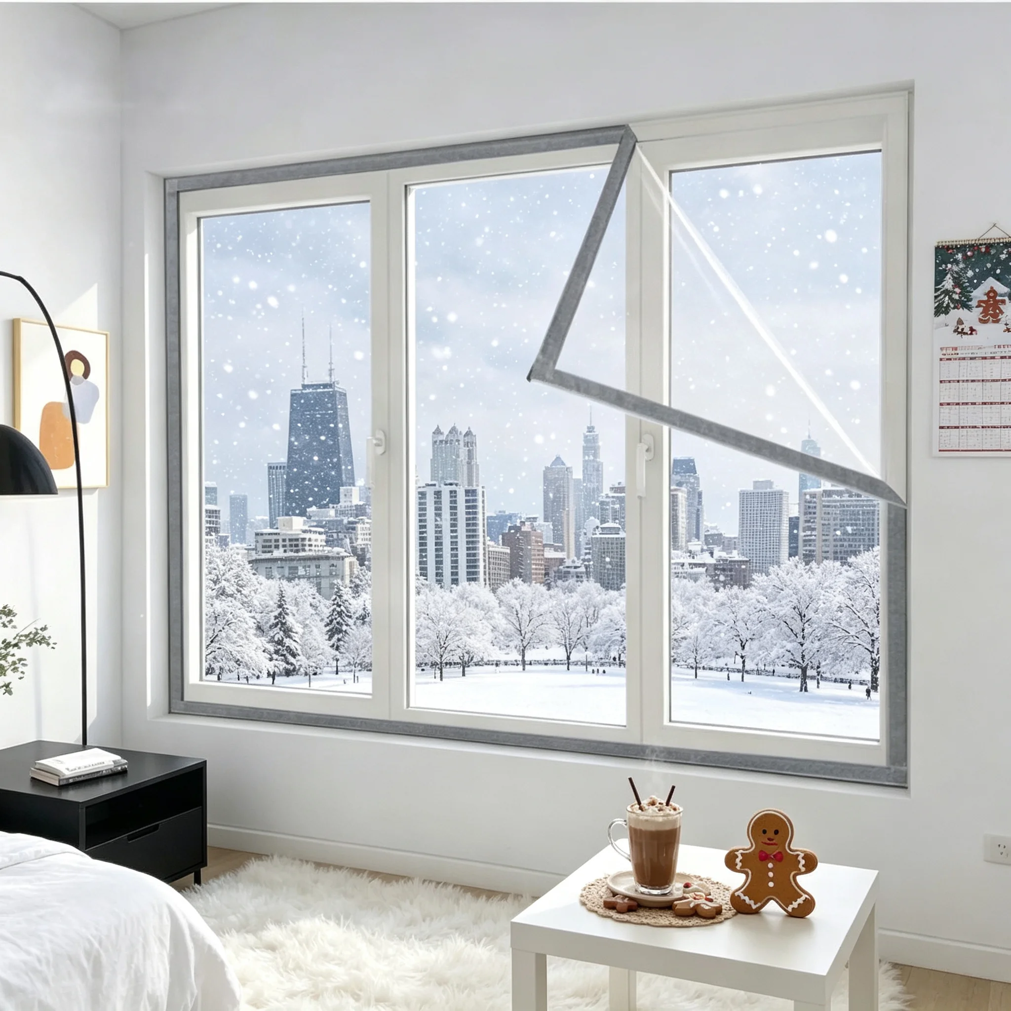 Winter specific windproof insulation sealed plastic cloth screen window