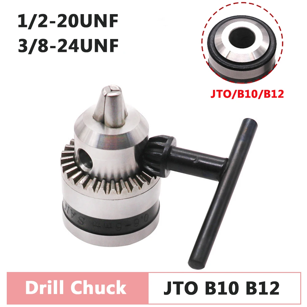 

Drill Chuck Adapter 1/2-20UNF 3/8-24UN Rotary Hammer Screwdriver Impact Wrench Driver Adapter Converter with Key 1.5-10mm 13mm