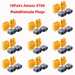 Amass XT60 Connectors Plugs XT-60 Male Female Bullet Connector with Cover Sheath For RC Lipo Batteries Drones Airplanes Cars