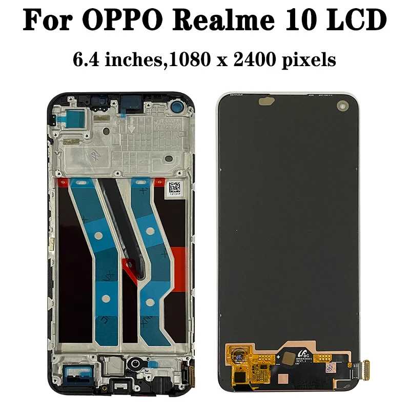 6.4 ”New AMOLED For Oppo Realme 10 RMX3630 LCD Display Screen Touch Panel Digitizer Assembly Realme 10 4G Display