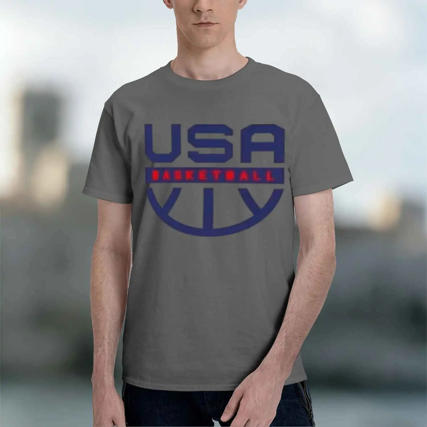2026 New Model 2025 Summer USA Basketball eam Team Jersey Training Uniform Cotton Printed Short Sve T-shirt Durant Lillard USA H view 5