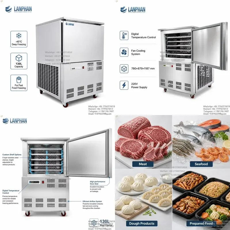 

Commercial Blast Freezer 130L -45°C Shock Freezer Rapid Machine for Food Storage