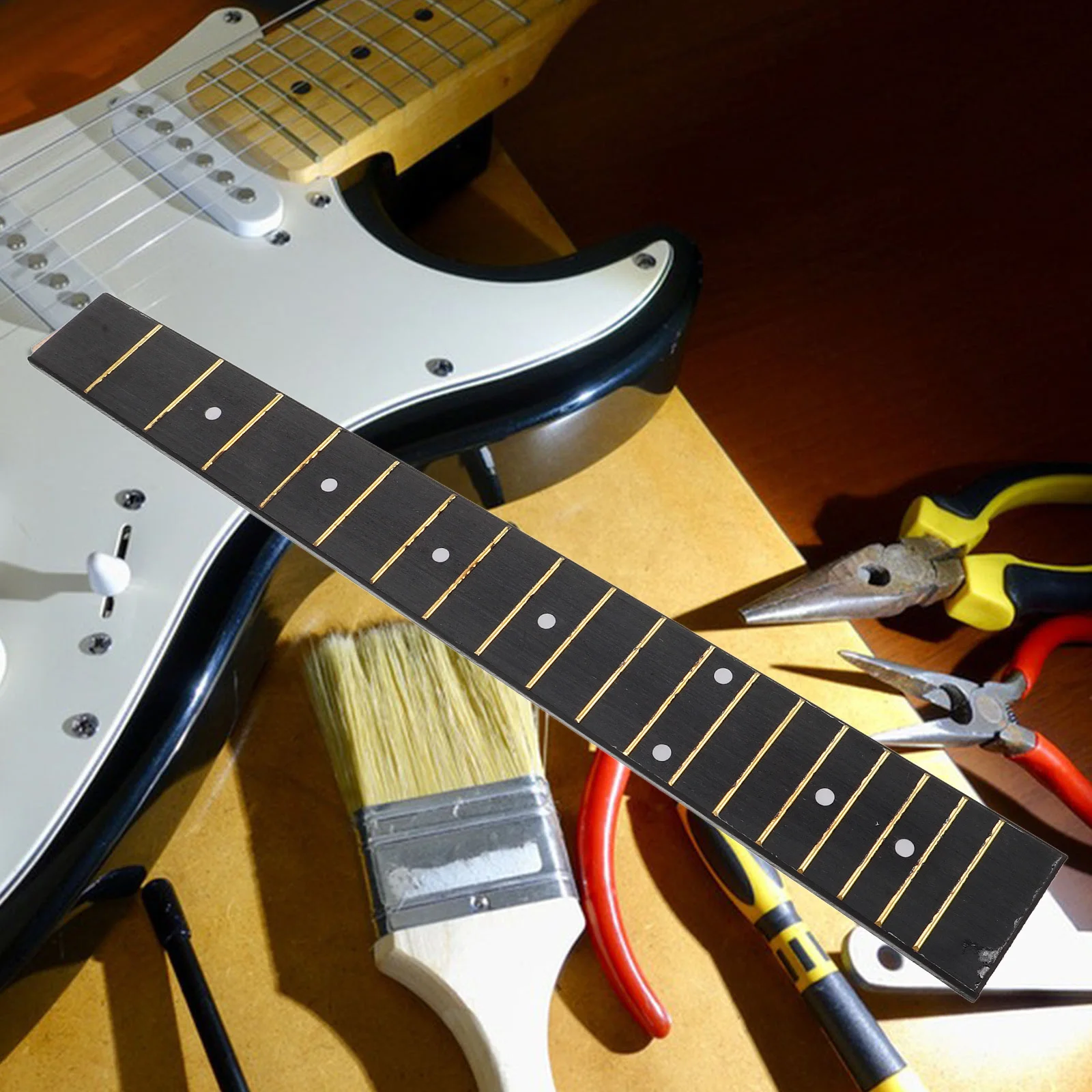 

Wooden Guitar Fingerboard 18 Fret Design for 38 Inch Folk Guitar DIY Enthusiasts Ready to Use Durable Finger Plate