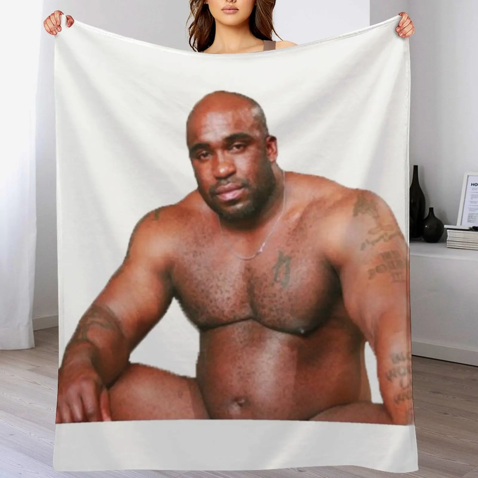 

Barry Wood Bobblehead - Black Guy PBS Meme Throw Blanket For Decorative Sofa Decorative Throw Bed linens Furrys Blankets