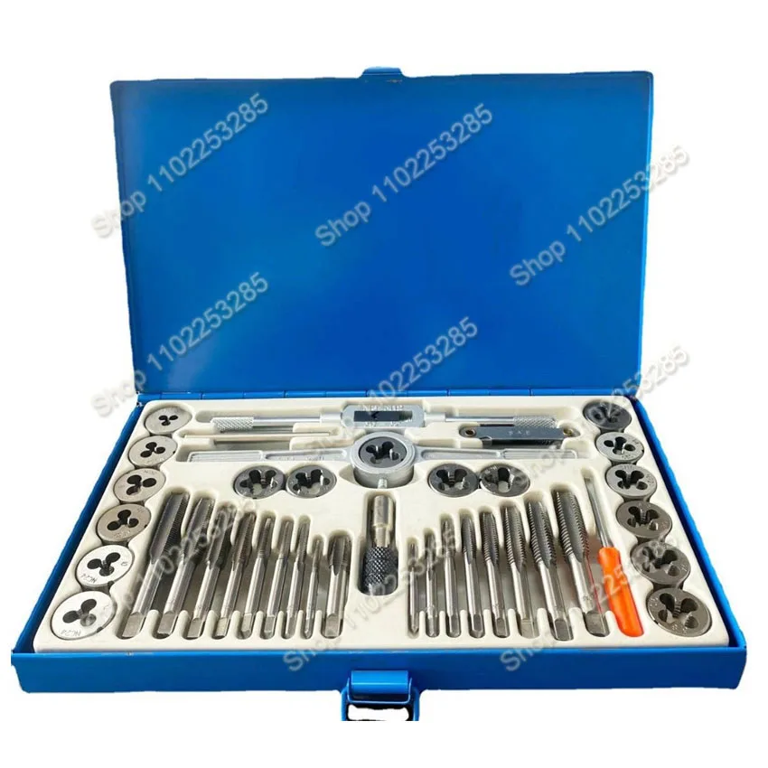24/40pcs Imperial tap and die set, used for manual internal and external thread tapping and repair tool combination