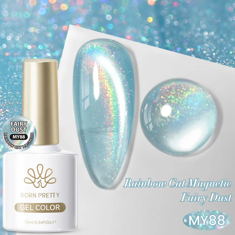 BORN PRETTY 10 ml schwarzes Glas, Katze, magnetischer Gel-Nagellack, Punk-Stil, Nagelkunst, Maniküre, Vernis, semi-permanentes Gel für Winternägel