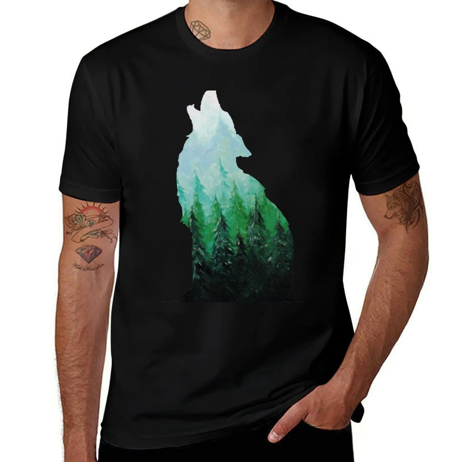 

Howl at the Trees T-Shirt Fashion Casual Short Sleeve Top