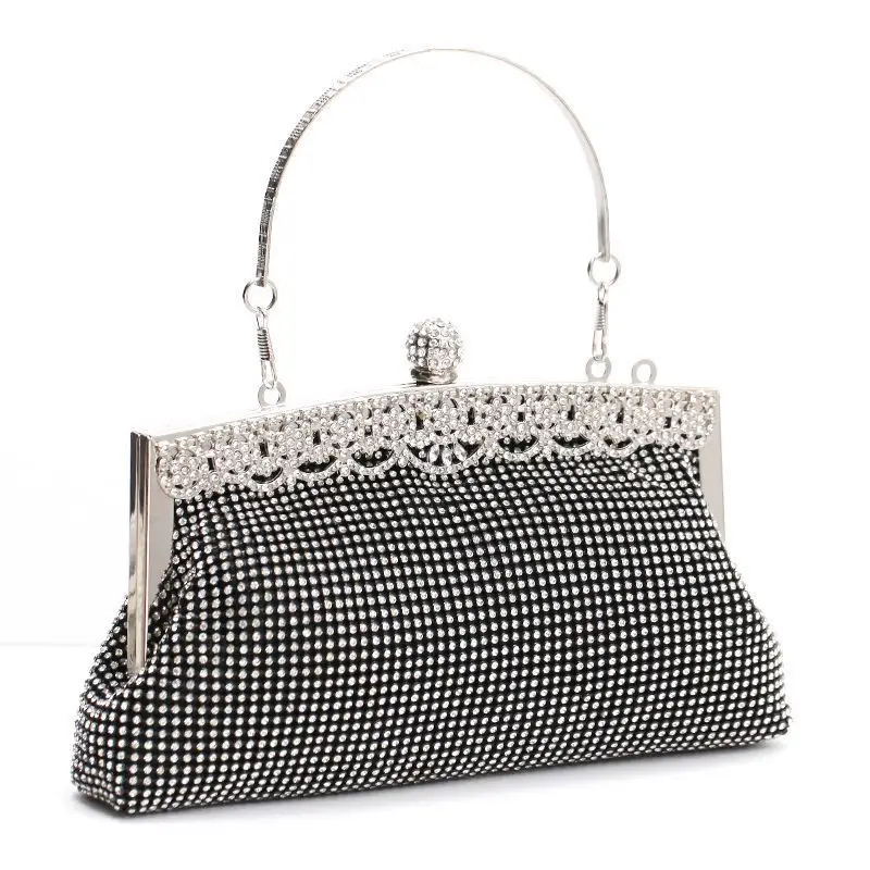 اليدوية المياه الماس مساء حقيبة نسيج الساتان مع حزام اليد مأدبة الزفاف حقيبة صغيرة بطانة البوليستر الناعمة الأصل الصيني #6