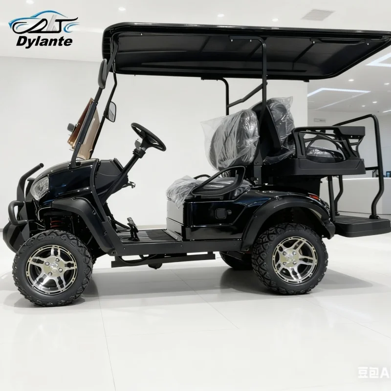 تاجر مزرعة صغيرة 2 4 6 مقاعد 4000/5000/7000 واط 60 فولت 72 فولت ليثيوم فائدة مركبة رخيصة عربة جولف كهربائية مع الإطارات على الطرق الوعرة #2