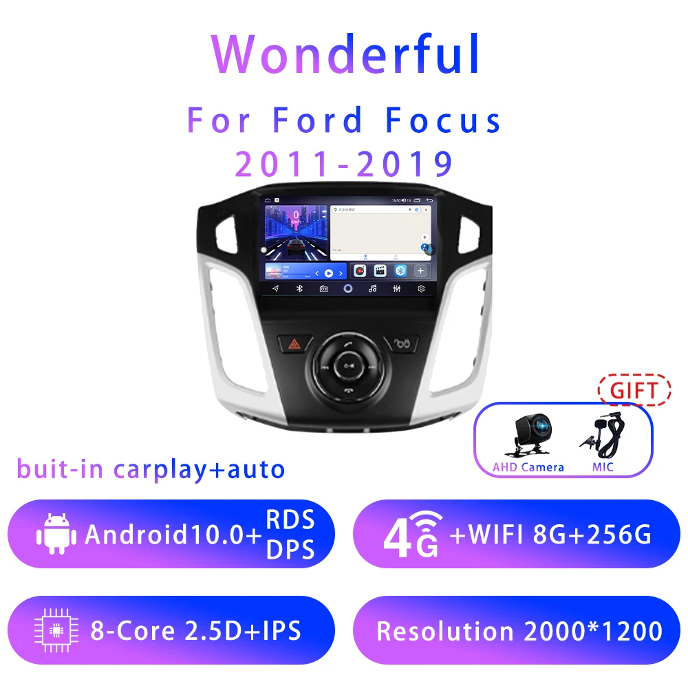 Wonderful For Ford Focus 9inch Android10 5G wifi DSP Car stereo Radio Multimedia Video Player GPS Navigation