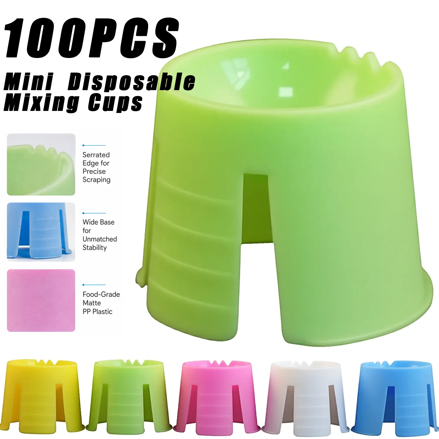 Dragon 100Pcs Dental Disposable Plastic Mixing Bowl Dappen Dish for Plaster Gypsum Impression Material Dental Laboratory
