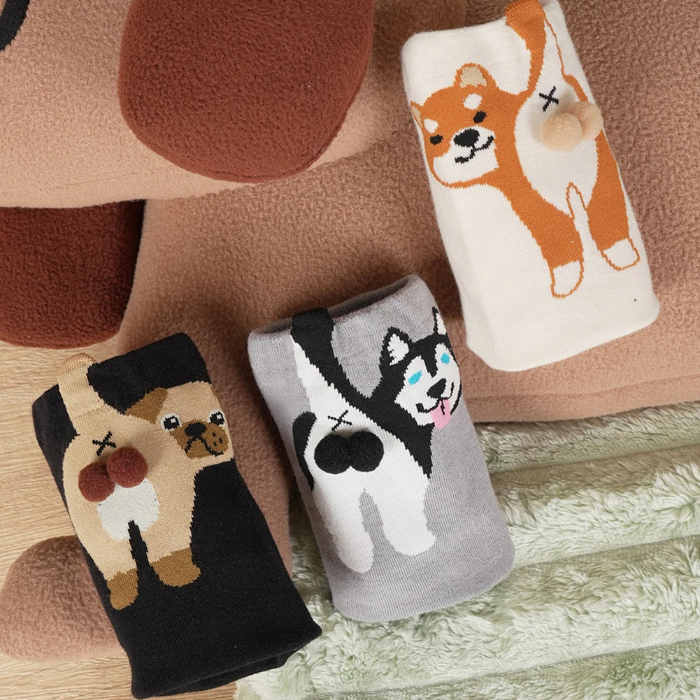 

Cute Cat & Dog Egg Cotton Socks Couple Socks Cat Balls Kawaii Hand Knitting Socks Cartoon Ginger Cat Tabby Creative Gift