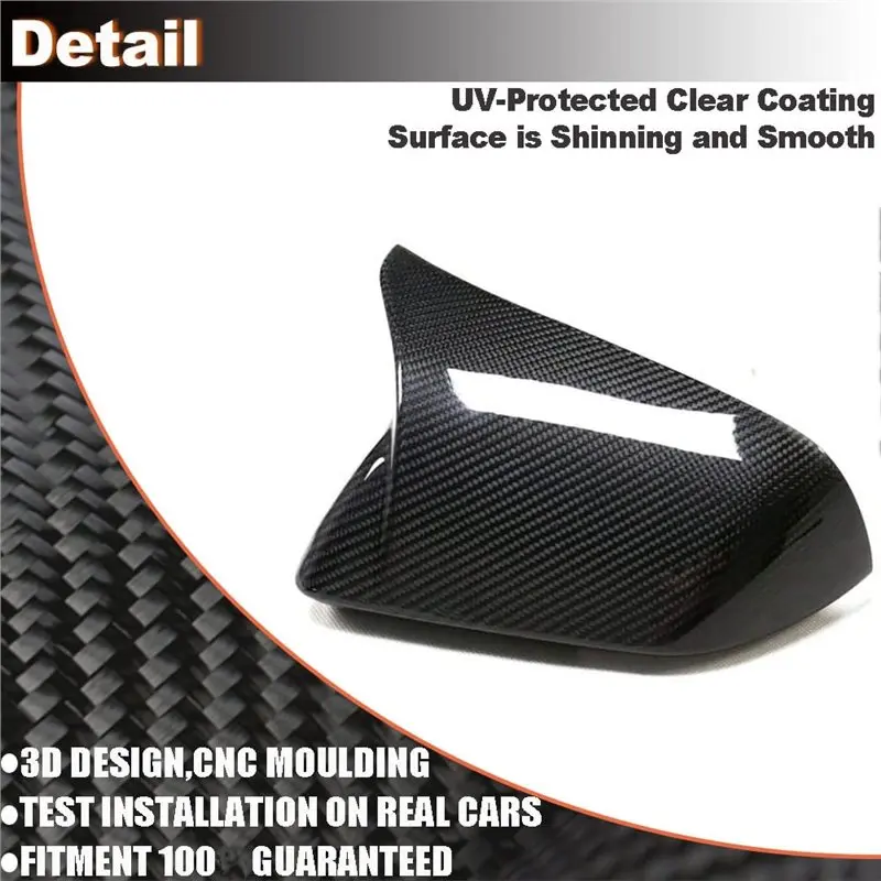 A82M-For Ford Mustang 2015-2024 Dry Carbon Fiber Side Mirror Cover Trim With LED Turn Signal Rearview Mirror Caps view 5
