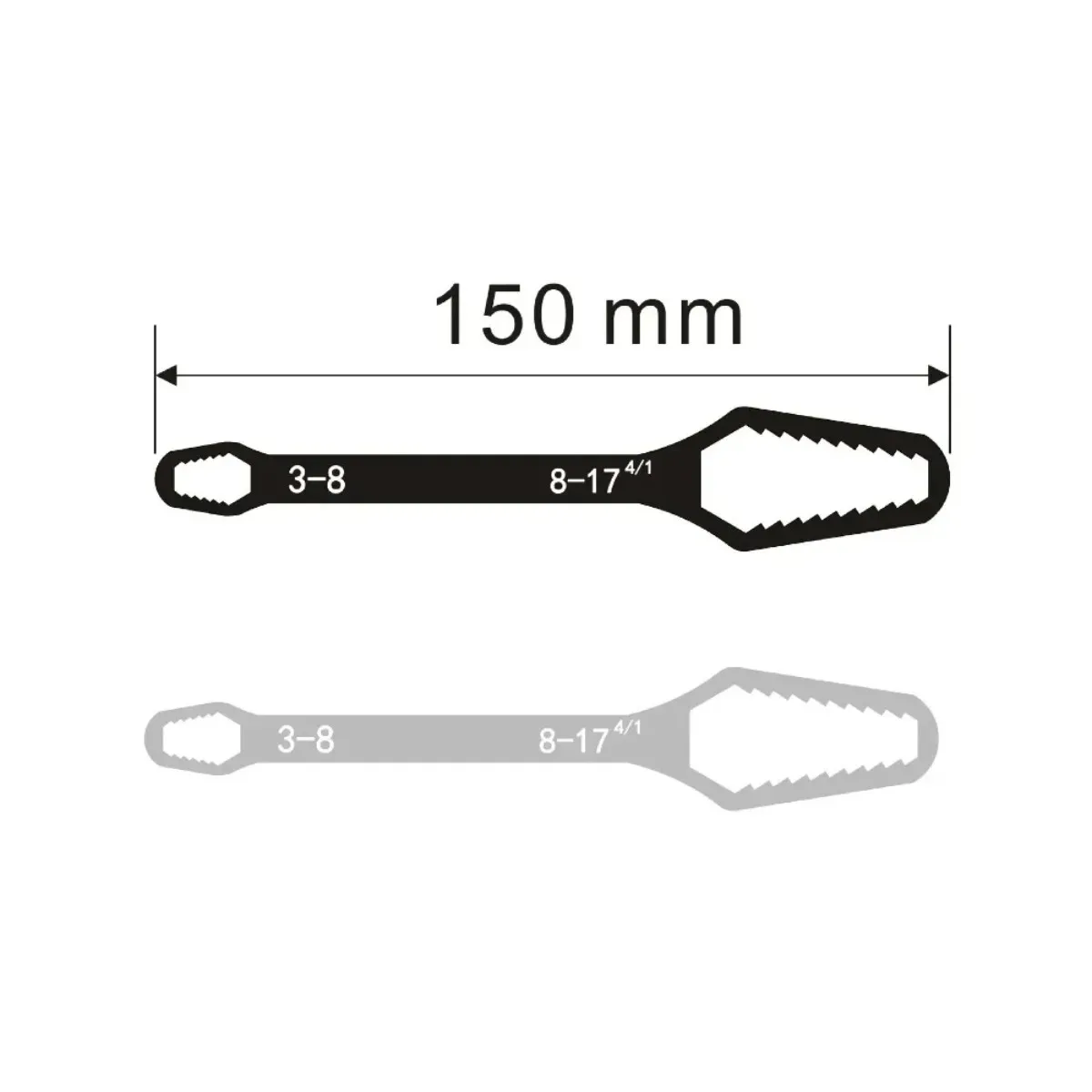 Double-Headed Self-Tightening Universal Adjustable Torx Wrench 3-17mm Glasses Wrench Board Uses For Factory Hand Tools Spanner