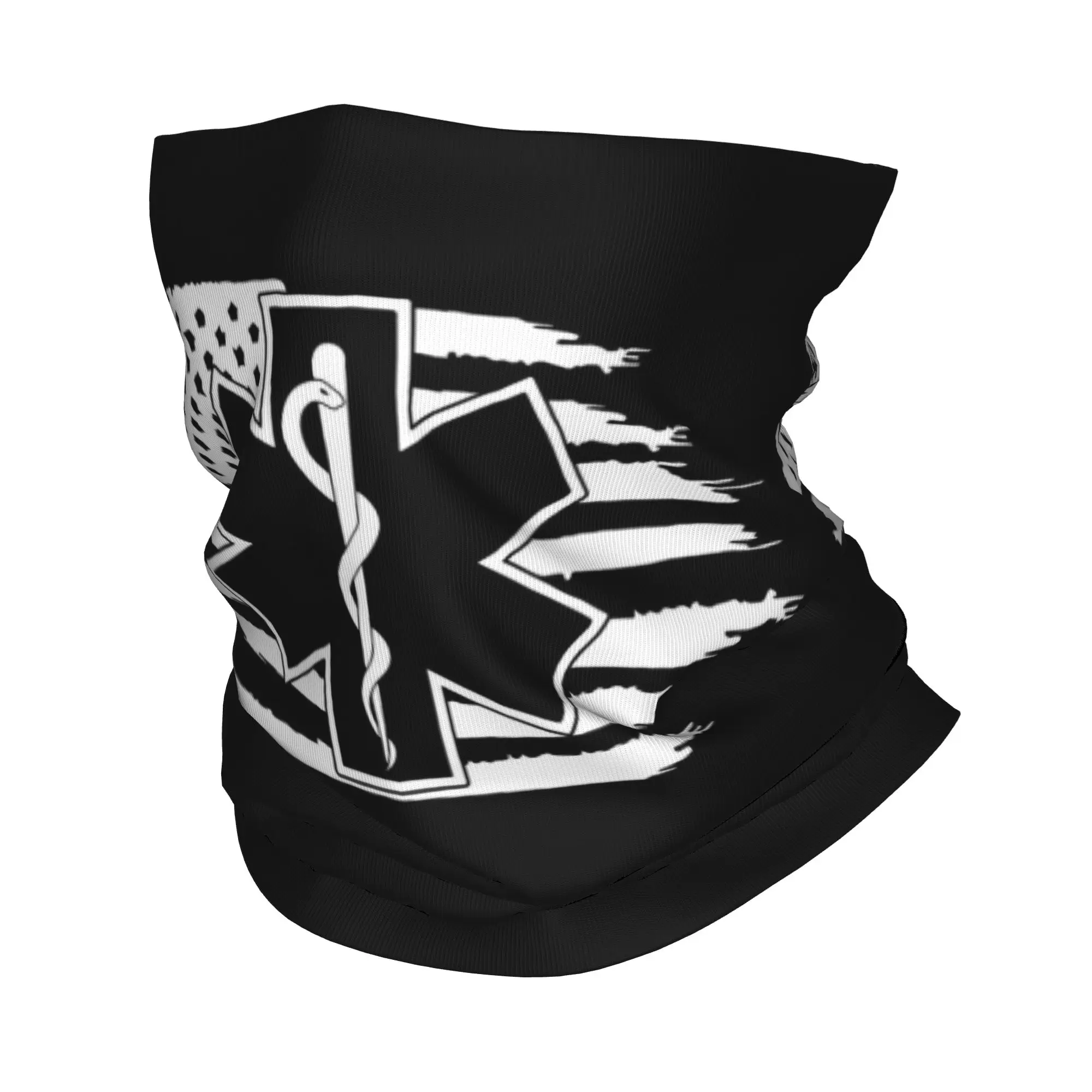 ผ้าพันคออเนกประสงค์ลายดาวแห่งชีวิต ป้องกันลม ใช้เป็นผ้าคลุมหน้า ผ้าพันคอ หรือผ้าปิดปากในกรณีฉุกเฉิน พร้อมสัญลักษณ์การแพทย์